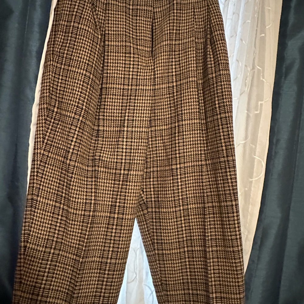 Sag Harbor Brown Plaid Straight Leg Pants